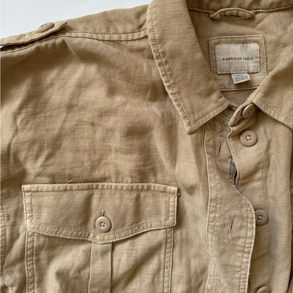 American Eagle Tan Button-Up Jacket - image 4